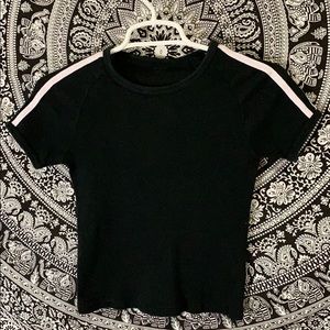 Brandy Melville Striped Black Top